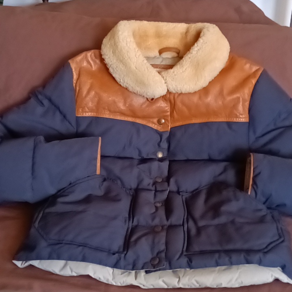 Penfield Navy and Tan Kids Puffer Jacket